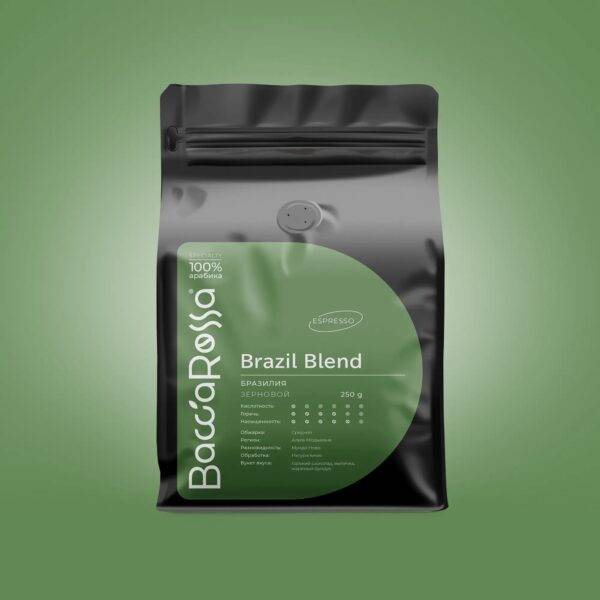 Кофе в зернах Эспрессо бленд Bacca Rossa Brazil Blend 250 gr